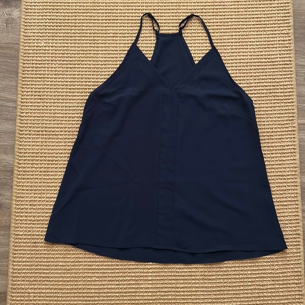 Navy blue fancy tank top with adjustable straps